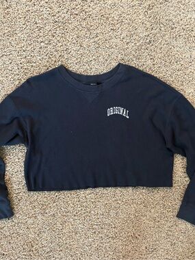 Forever 21 Navy Cropped Shirt